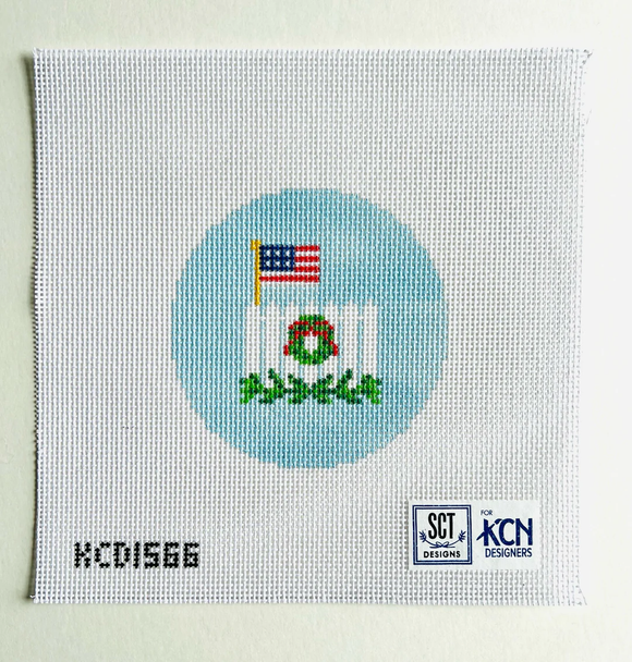 Flag and Picket Fence Round 4 1/2" round 18 Mesh SCT Designs (KCN)