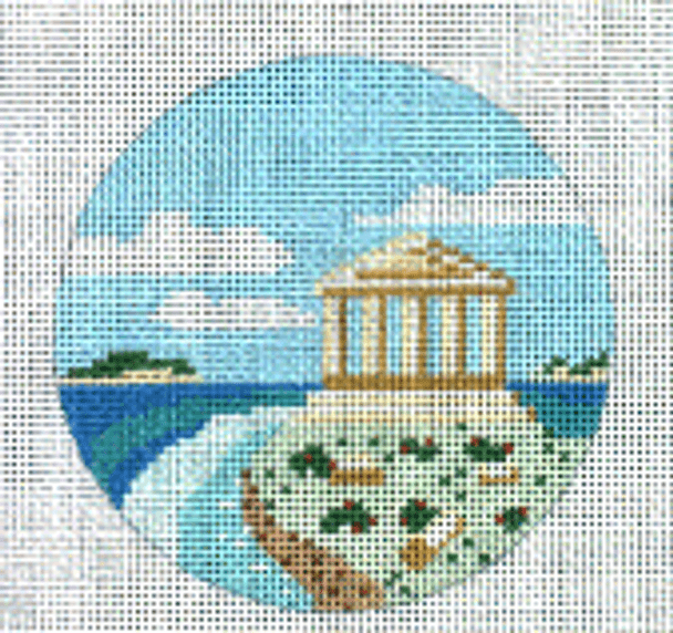 (PPD) PP874AF Greece (Parehenon) 4” ROUND 18 Mesh Painted Pony Designs
