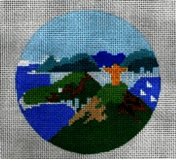 (PPD) PP874CA Brazil (Rio de Janero) 18 Mesh 4” ROUND Painted Pony Designs