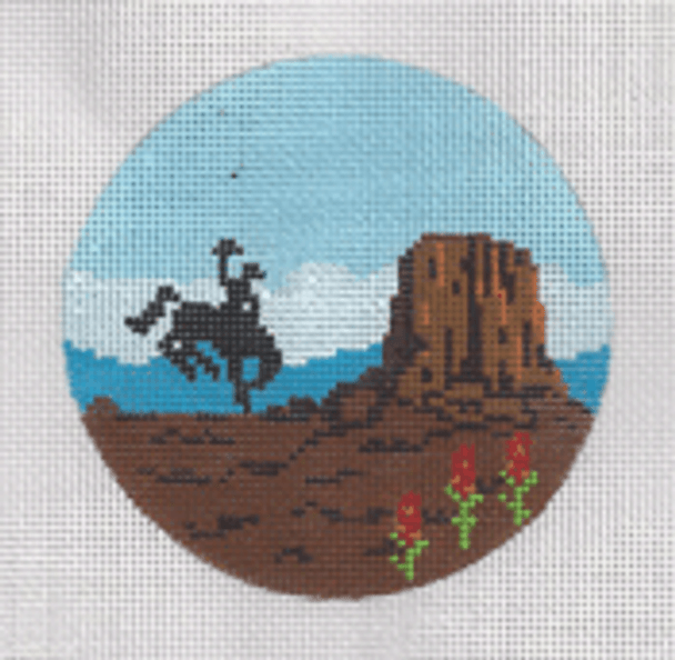 (PPD) PP874DP Wyoming (Devil’s Tower) 18 Mesh 4” Round Painted Pony Designs