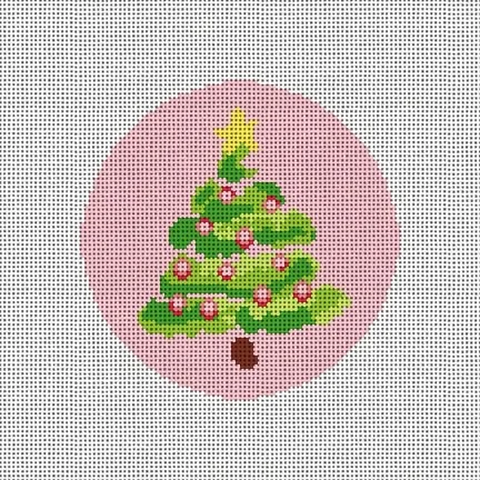 CM116 Christmas Tree Round 4" x 4" 18 Mesh Camilla Moss