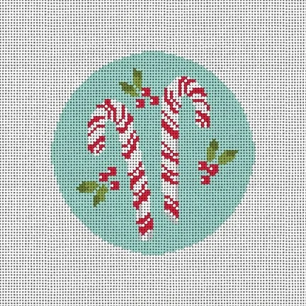 CM110 Candy Cane Round 4" x 4" 18 Mesh Camilla Moss