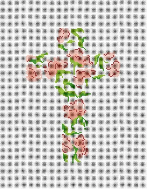 CM102 Floral Cross 4 5" x 7" 18 Mesh Camilla Moss