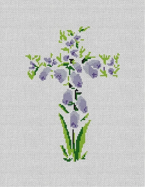 CM100 Floral Cross 2 5" x 7" 18 Mesh Camilla Moss