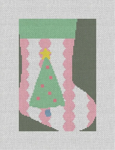 CM120 Christmas Tree Mini Stocking 4" x 6"18 Mesh Camilla Moss