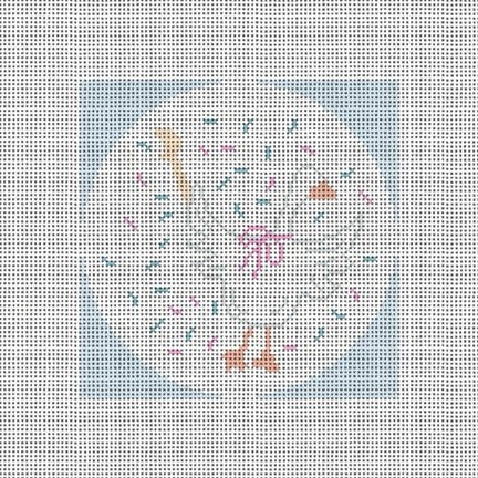 MCD05 Swan Ice Cream 4" x 4” 18  Mesh Mary Cam Designs