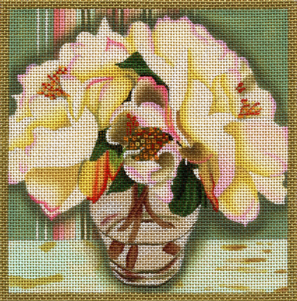 Small Floral 805a Peony 6 x 6 18 Mesh Lani Enterprises