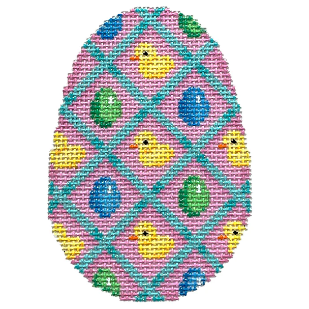 EG-335 Chicks in Lattice Egg 2.5" x 3.75" 18 Mesh Associated Talents