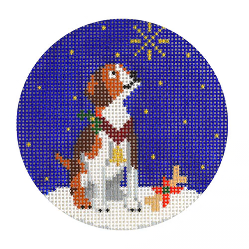 KB 1538 - Midnight Beagle Round 3.5" Round 18 Mesh Kirk And Bradley Designs