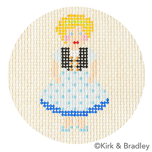 KB 1558 - Advent Ornaments - Doll 2.5" Round 18 Mesh Kirk And Bradley Designs