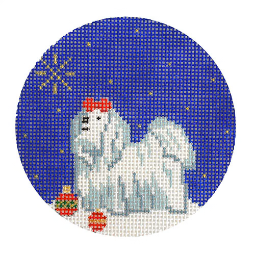 KB 1580 - Midnight Maltese Round 3.5" Round 18 Mesh Kirk And Bradley Designs