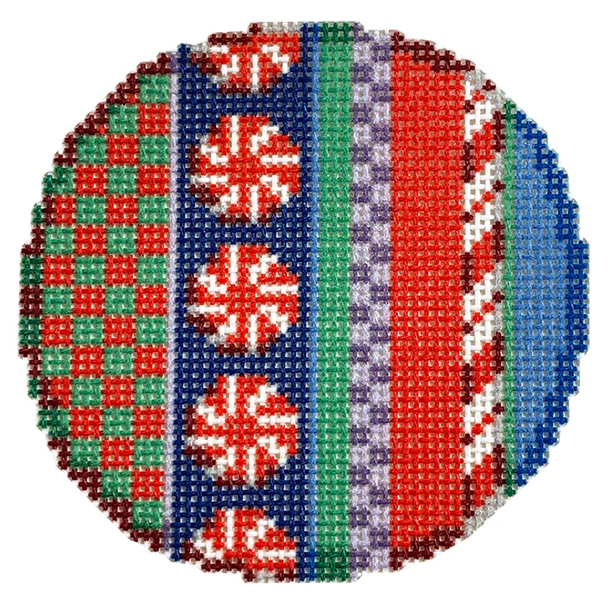 NTG TS364 - Jolly Stripe Peppermints Round 4.25" Round 13 Mesh Two Sisters Designs