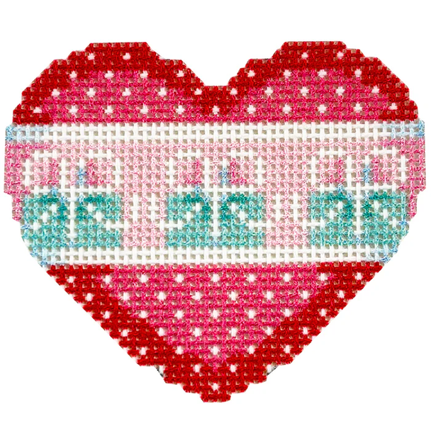 NTG TS567 - Dots/Blue Boxes Mini Heart 2.5" x 2.75" 18 Mesh Two Sisters Designs