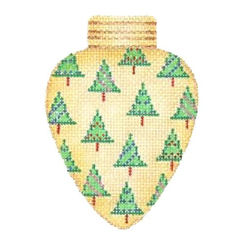 BB 2813 - Christmas Light - Gold with Trees 2.5" x 4" 18 Mesh Burnett And Bradley