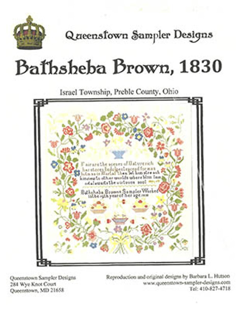 Bathsheba Brown 1830 - Ohio 251w x 298h by Queenstown Sampler Designs 25-1271