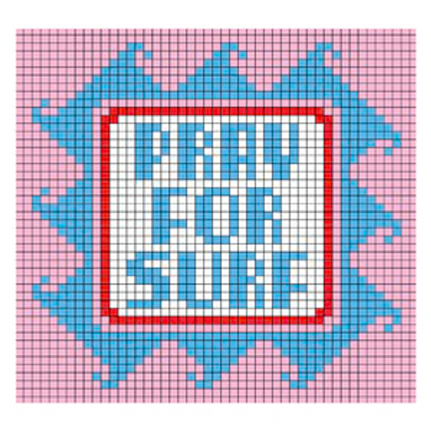 PRAY FOR SURF 3.6" x 3.6", 13 Mesh FRANCES ABEL STUDIO