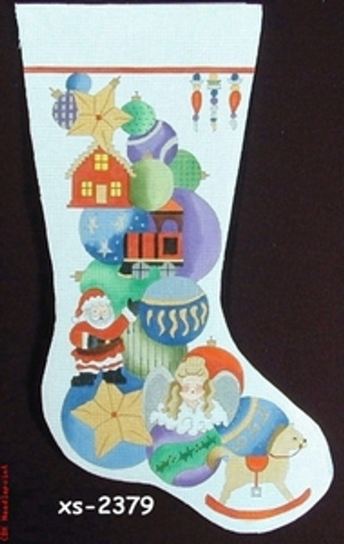 XS-2379 Yesterday's Ornaments 13 Mesh 20" Stocking CBK Bettieray Designs