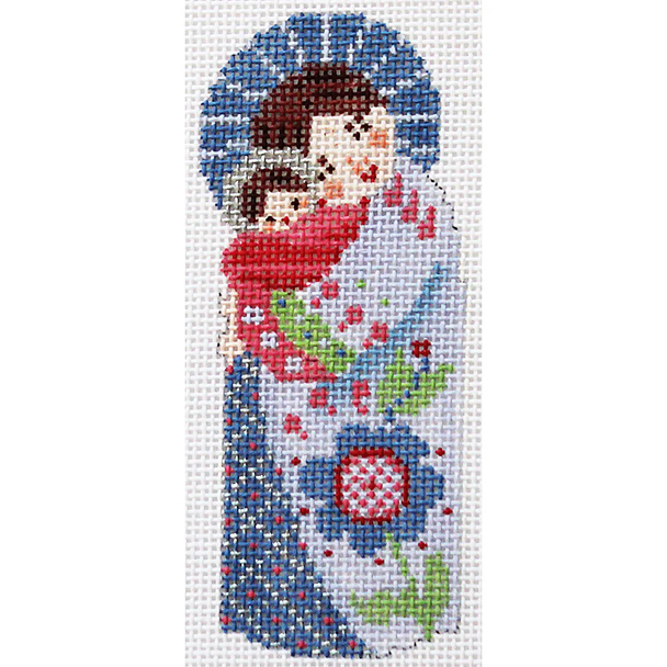 AC126-1 Nativity in Lavender Mary/Jesus 2"x 4.5" 18 Mesh Abigail Cecile