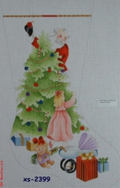 XS-2399 Girl Peeking at Santa 18 Mesh 20" CBK Bettieray Designs