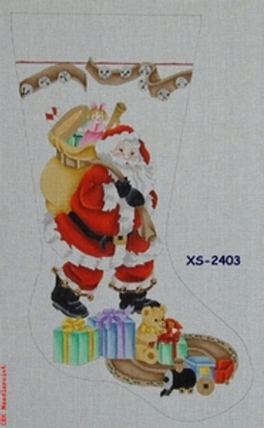 XS-2403 Santa with Bells 18 Mesh 20" CBK Bettieray Designs