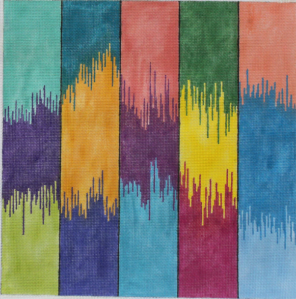 SC279 IKAT - COLORFUL STRIPES 11 X 11 13 Mesh SALLY COREY