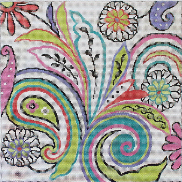 SC285 WILDFLOWER PAISLEY 11 x 11 13 Mesh SALLY COREY