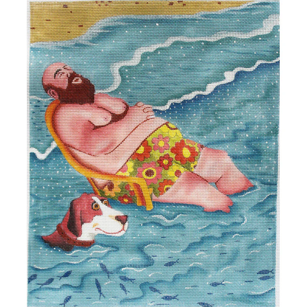 VM1716 FRANCESCO: Lazy day at the beach 9 x 12 18 Mesh Vicky Mount