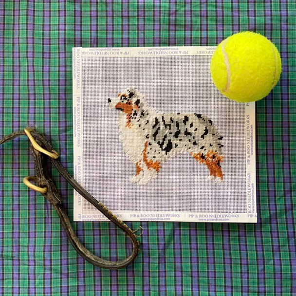 PR-159 AUSTRALIAN SHEPHERD Approx. 5"x  4"  18 Mesh Pip And Roo