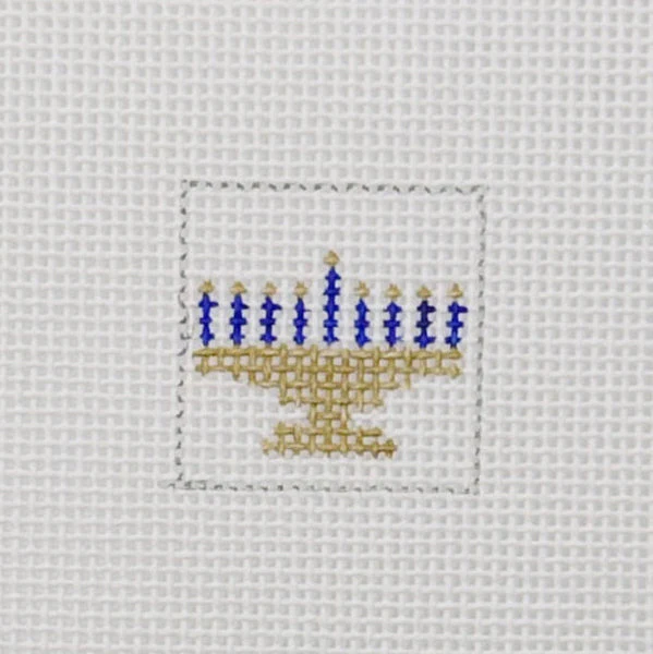 Menorah 1 Inch Square - BW516 18 Mesh Blue Waters Needlepoint