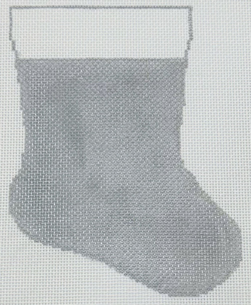 Mini Sock Silver - MST6 5″ x 7″on 18 Mesh Blue Waters Needlepoint