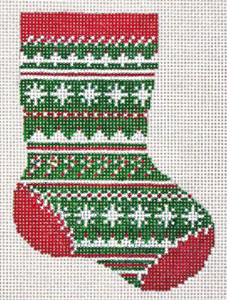 #1797 Deco Stripe Mini Stocking 18 Mesh 4-1/2" x 6-1/4" Needle Crossings