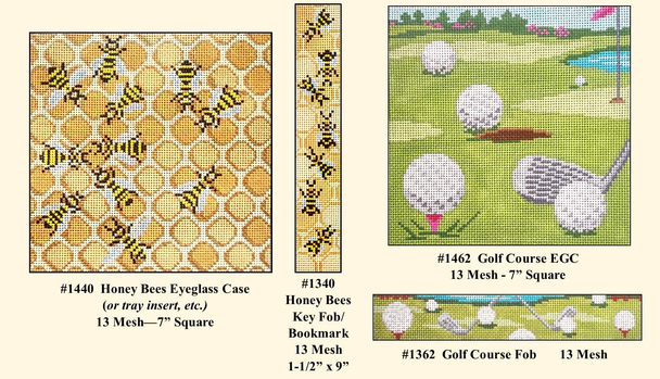 #1462 Golf Course EGC 7" Square  13 Mesh Needle Crossings