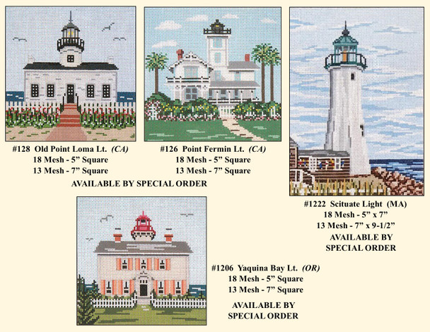 #1222	 Scituate Light (MA) 5" x 7" 18 Mesh Needle Crossings