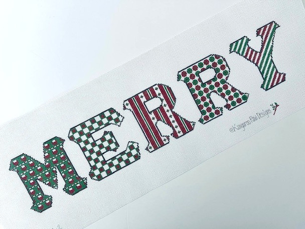 Christmas CML24 2 Multi pattern letters-MERRY  4.25" x 25" 13 Mesh Kangaroo Paw Designs