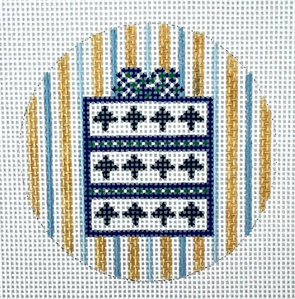 Christmas CRS 10 Gift Blues 4" Round 13 Mesh Kangaroo Paw Designs