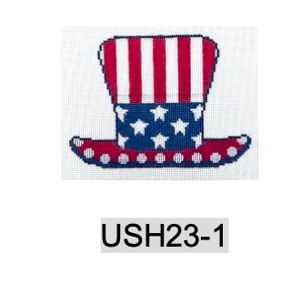 Patriotic USH23 1 Uncle Sam's Hat-Stars and Stripes 3.5" x 5" 18 Mesh Kangaroo Paw Designs