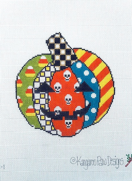 Halloween JJ21 1 Jolly Jack pumpkin-Smiling Jack 5.5" x 5.25" 18 Mesh Kangaroo Paw Designs