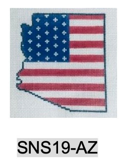 State Shape SNS19 AZ Stars and Stripes-Arizona 3.75" x 3.5" 18 Mesh Kangaroo Paw Designs