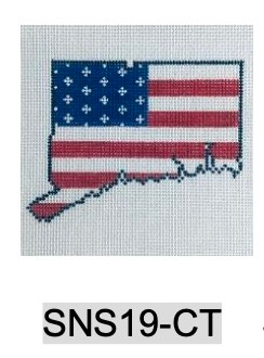 State Shape SNS19 CT Stars and Stripes-Connecticut 18 Mesh Kangaroo Paw Designs