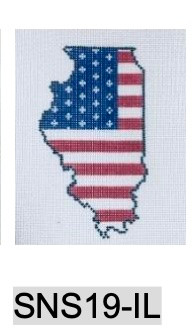State Shape SNS19 IL Stars and Stripes-Illinois 18 Mesh Kangaroo Paw Designs
