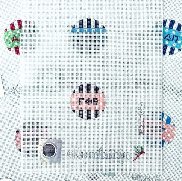 Sorority 1R22 GPB Gamma Phi Beta 1.5" Round 18 Mesh Officially Licensed Kangaroo Paw Designs