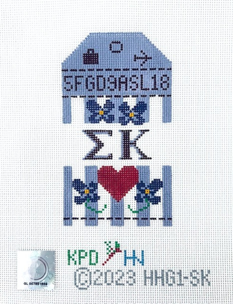 Sorority HHG1 SK Sorority Retro Travel Tag-Sigma Kappa 7" x 9" 18 Mesh Kangaroo Paw Designs