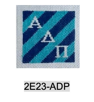 Sorority 2E23 ADP cozy insert-Alpha Delta Pi 2" x 2" 18 Mesh Officially Licensed Kangaroo Paw Designs