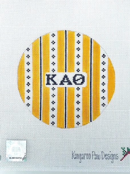 Sorority RS4 KAO Retro Stripe Kappa Alpha Theta 4.75" Round 18 Mesh Officially Licensed Kangaroo Paw Designs