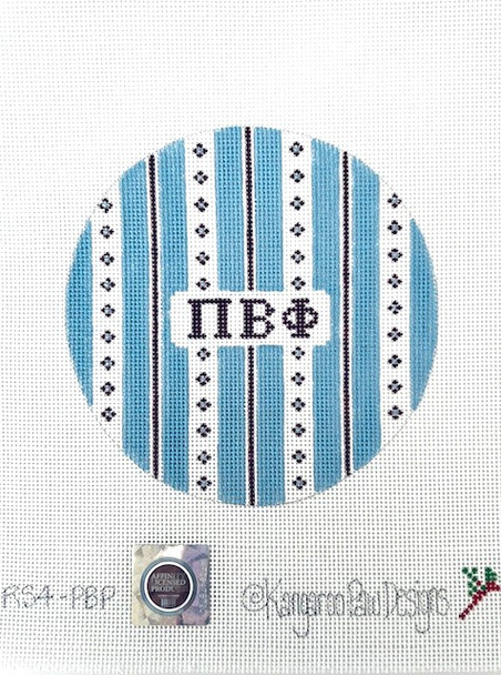 Sorority RS4 PBP Retro Stripe Pi Beta Phi 4.75" Round 18 Mesh Officially Licensed Kangaroo Paw Designs