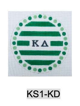 Sorority KS1 KD w/stripes and dots-Kappa Delta 4.75" Round 18 Mesh Officially Licensed Kangaroo Paw Designs