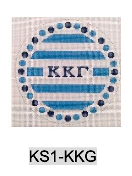 Sorority KS1 KKG w/stripes and dots Kappa Kappa Gamma 4.75" Round 18 Mesh Officially Licensed Kangaroo Paw Designs