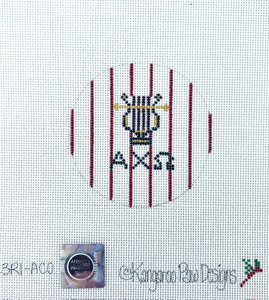 Sorority 3R1 ACO w/mascot-Alpha Chi Omega 3" Round 18 Mesh Officially Licensed Kangaroo Paw Designs