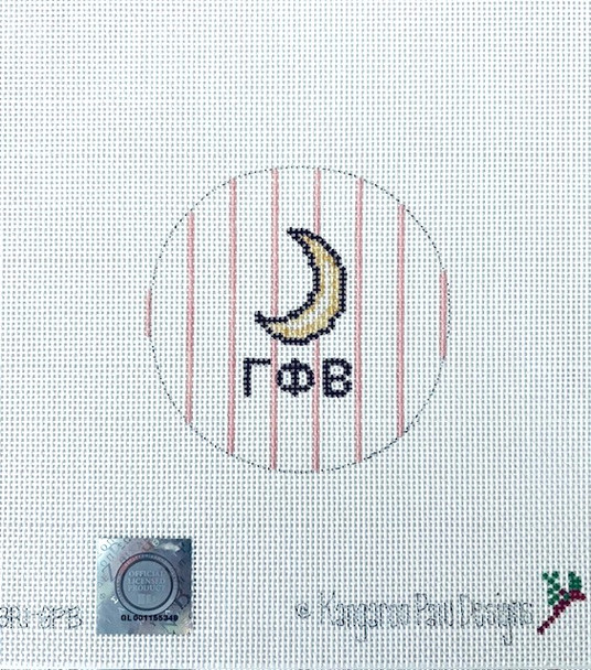 Sorority 3R1 GPB w/mascot-Gamma Phi Beta 3" Round 18 Mesh Officially Licensed Kangaroo Paw Designs