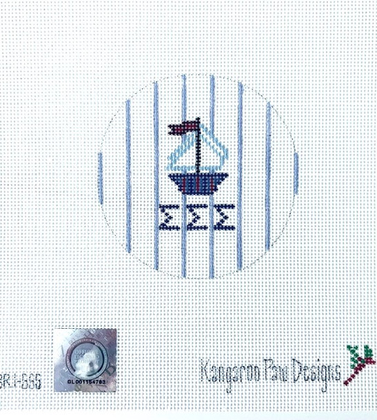 Sorority 3R1 SSS w/mascot-Sigma Sigma Sigma 3" Round 18 Mesh Officially Licensed Kangaroo Paw Designs